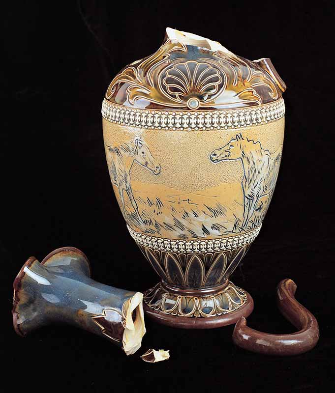 Royal Doulton Hanna Barlow Jug Restoration - Before Royal Doulton Hanna Barlow Jug Restoration - Before