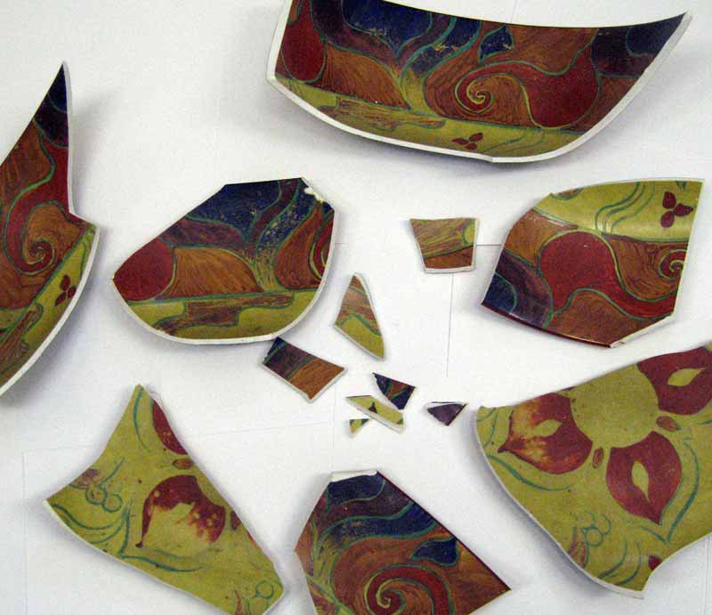 Clarice Cliff Persian Bowl Broken into multiple pieces and shards.
